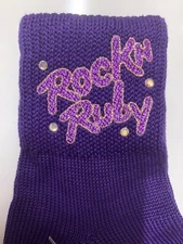 Tia fashions purple socks licensed Red Hat Society rockin ruby