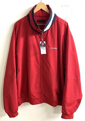 NEW Tommy Hilfiger Flag Windbreaker Rain Jacket Men Size XXL Brand New  HOODED
