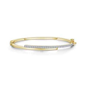 Authentic BRAND Lafonn Gold Plated 0.64 CTW Classic Bypass Bangle Bracelet B0179CLT70