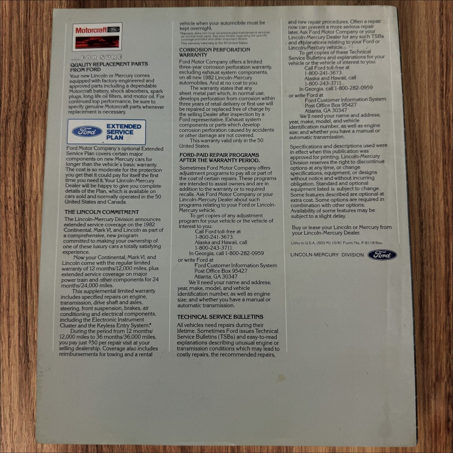 Original 1982 Lincoln Mercury Full Line Sales Brochure 82 Cougar XR-7 Mark VI thumbnail 2