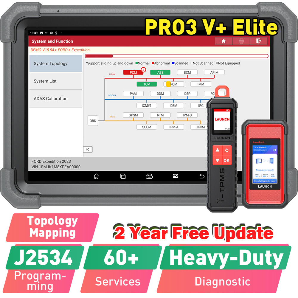 LAUNCH X431 PRO3S+ V+ PRO5 Car Diagnostic Tool Scanner - 2025 Elite Version With ECU Coding & ADAS