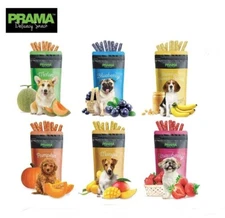 6X70g Dog Stick Snack Food Fruit Puppy Pet Banana Peanut Butter Strawberry Melon