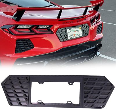 License Plate Frame fit for C8 Corvette Stingray Carbon Fiber 2020-2023