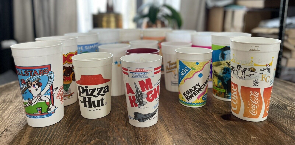 VTG Plastic Cups 80s 90s Taco Bell MTC Hardiee's UT Taco John's
