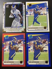 VAN JEFFERSON Donruss ROOKIE RED/BLUE PRESS PROOF & CANVAS SP Variation RCs (x4)