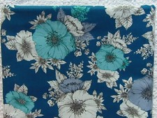 RARE OOP Keepsake Calico Retro DARK BLUE VINTAGE FLORAL 100 Cotton FQ