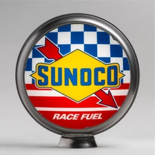 Steel Framed Sunoco Racing Gasoline 13.5" Gas Pump Globe (G261)