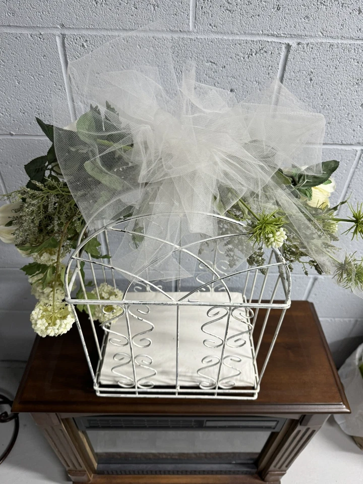 Jaula para pájaros blanca boda ducha fiesta tarjetero Foto 3 de 4