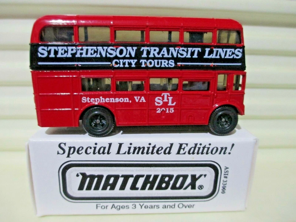Matchbox MB694 2015 STEPHENSON VA TRANSIT LINES City Tours Double Decker Bus NIB - Image 2 of 4