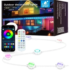 50/100/150FT Permanent  Eaves Smart RGB IC  Lights Space Bluetooth APP Control