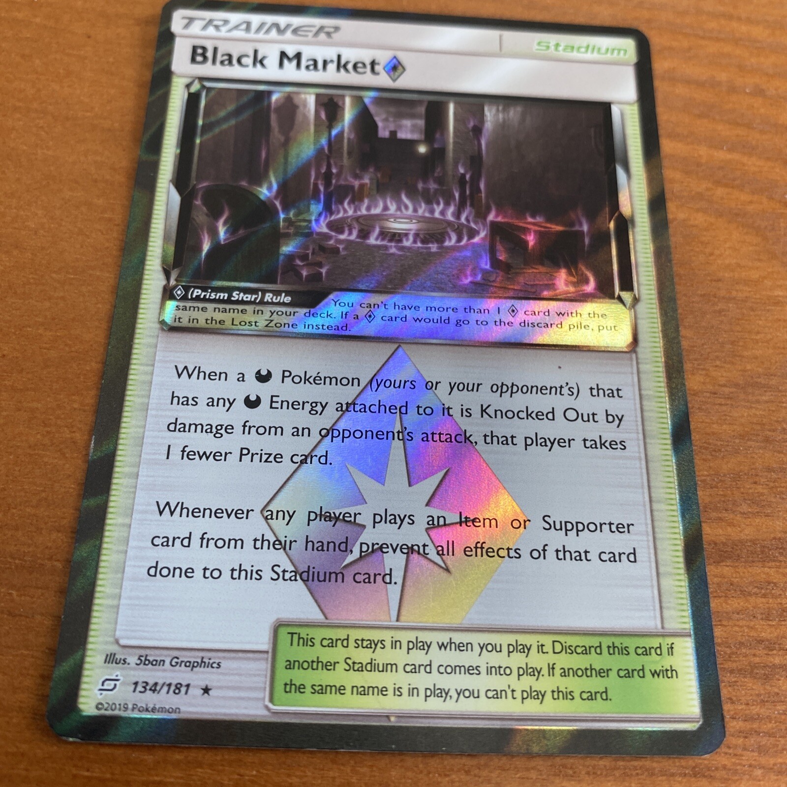 Pokemon Card - Team Up 134/181 - BLACK MARKET (Prism Star)(holo-foil) - NM/Mint