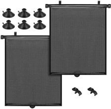 Sun Shade Side Window for Baby, Retractable Car Roller Shades Blocks Harmful Sun