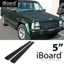 Running Board Side Step Bars 5in Aluminum Black Fit Jeep Cherokee 4-Door 84-00