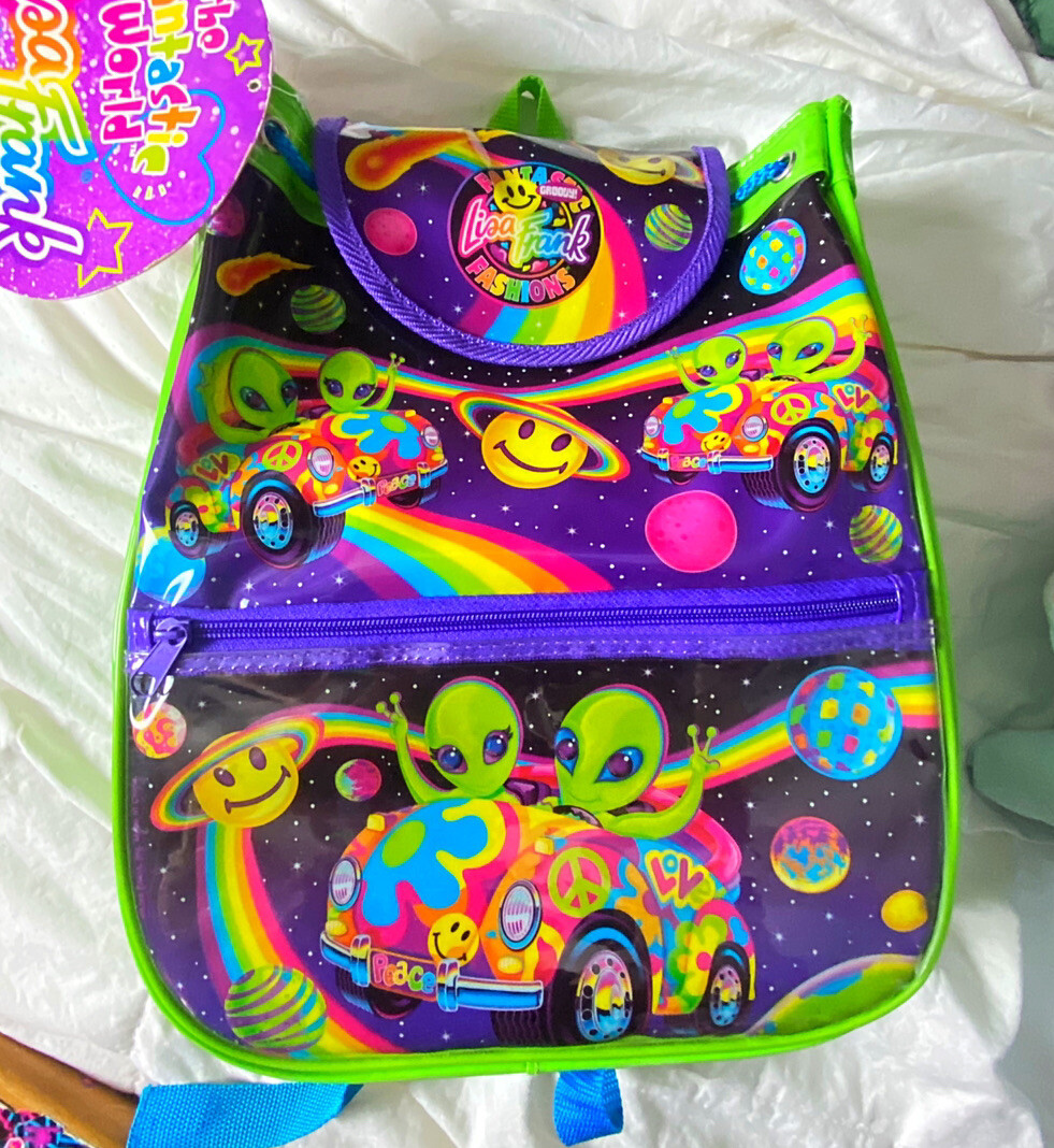 NWT Vintage Lisa Frank Aliens Backpack Zoomer And Zorbit Fall 1999