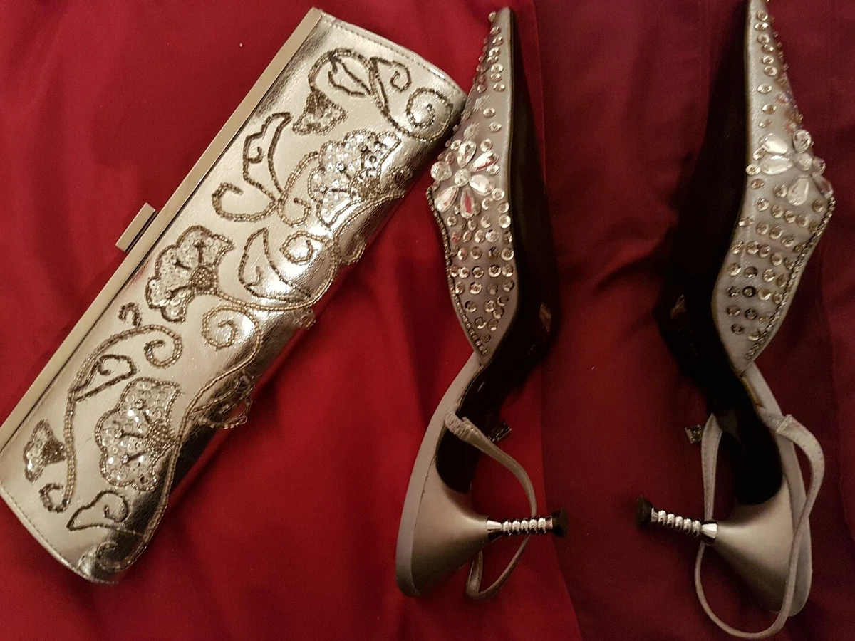 silver wedding shoes size 6