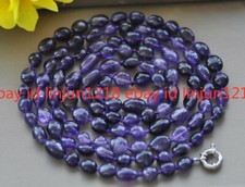 Natural Purple Amethyst 8-10mm Irregular Freeform Gemstone Beads Necklace 16-50"