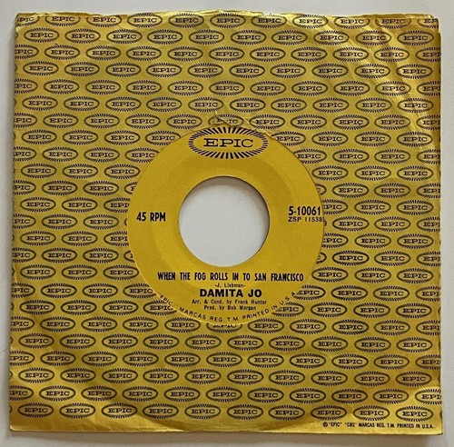 Damita Jo If You Go Away / When The Fog Rolls 45 rpm Epic Light Pop (1966) vg+ - Picture 2 of 2