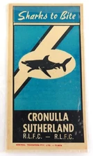 .EARLY 1970s CRONULLA SHARKS UNUSED STICKER / TRANSFER “SHARKS TO BITE”.
