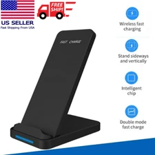 Wireless Phone Charger Fast Charging Stand Dock for Samsung iPhone Universal