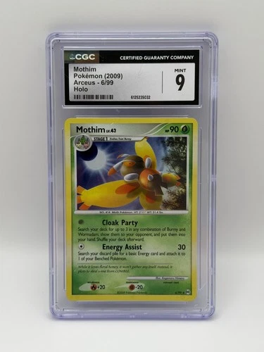 CGC 9 MINT Mothim 2009 Arceus 6/99 Holo Pokemon Card