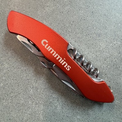 Cummins Diesel Multi Tool Pocket Knife Orange Handle Knife Saw Scissors