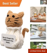 Heartfelt Crochet Cat Gift with Adjustable Tail Perfect for Cheer-Up Moments