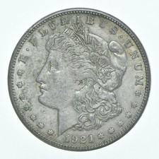 (1) VG 1921-S Morgan Silver Dollar VG-XF Circ 90%