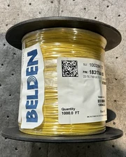 BELDEN 83005 0041000 Hook-up Wire 22AWG 1C TFE 1000ft SPOOL YELLOW