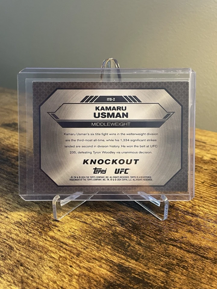 2024 Topps Knockout UFC Kamaru Usman Ruby Inside The Octagon 04/25 No. ITO-2 - Image 2 of 2