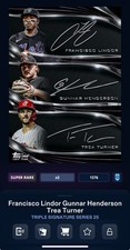DIGITAL TOPPS BUNT Lindor/Henderson/Turner SUPER RARE TRIPLE SIGNATURE Read