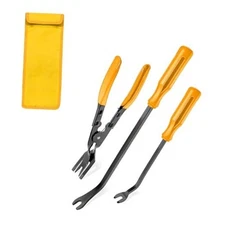 3 Pcs Auto Clip Pliers Set and Fastener Remover, Car Trim Rivet Removal Yellow