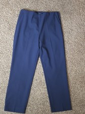 Ann Taylor The Straight Curvy Fit Mid Rise Blue Wool Blend Trousers - Size 8