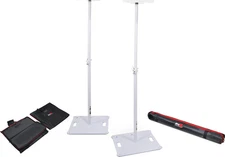 POLARIS Portable Speaker and Lighting Dual Stand Kit with Base Plate, Telesco...