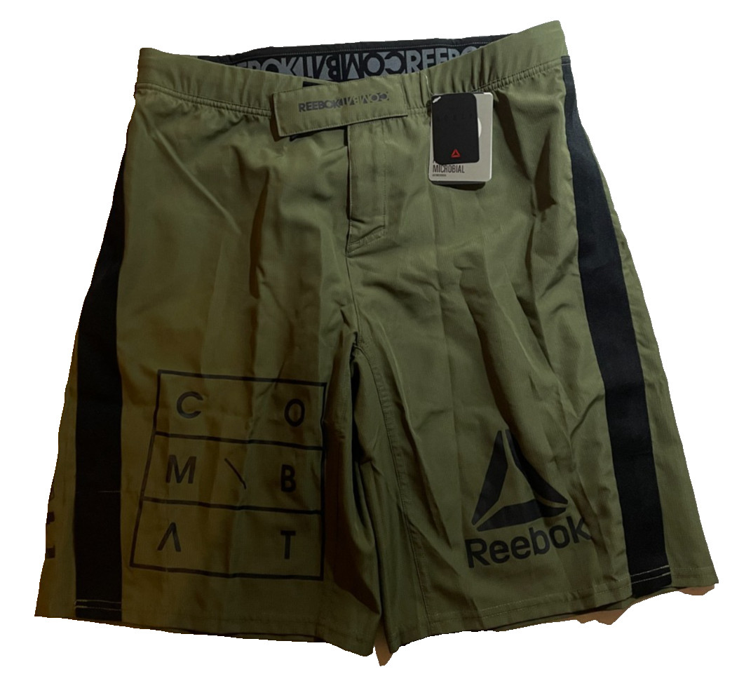 Reebok RNF MMA Shorts – Combat Training – Green/Black – 33” – NEW