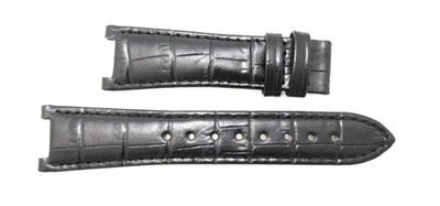 Pierre Balmain Genuine Alligator Grain Leather Black Watch Band Strap 20mm