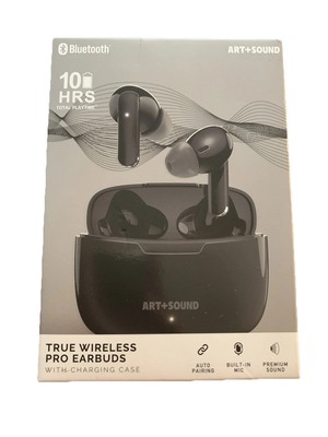 Art+Sound Bluetooth True Wireless Pro Ear Buds, Black, Brand New