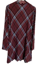 SO Good For Life Tunic Dress XXL BOHO Long Sleeve Wine Blue  Soft Poly Stretch