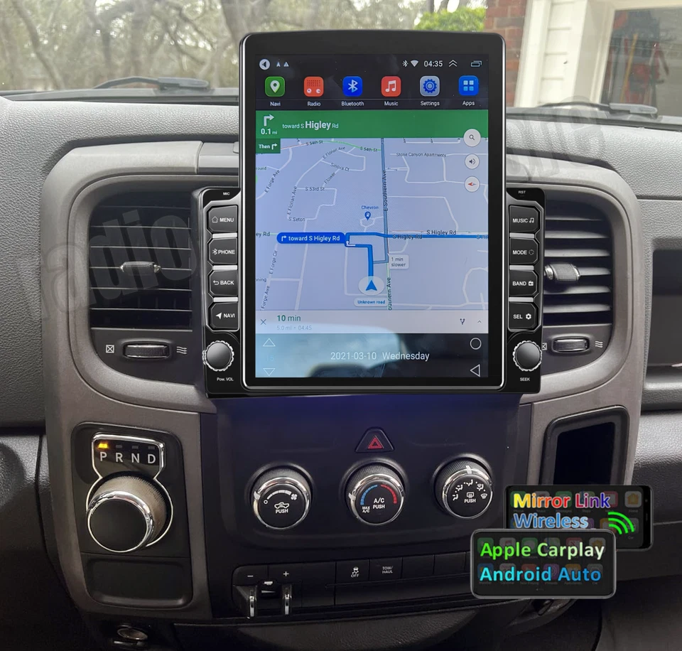 9.7" Android 13 Carplay For 2013-2018 Dodge Ram 1500 2500 3500 Car Radio Stereo Foto 2 de 4