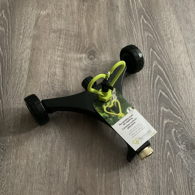 #ad #ad Rainforest Rolling Spray Sprinkler Black Green Plastic Metal with Wheels $18.52