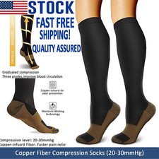 Copper Compression Sock Knee High 20-30mmHg Energy Support Recover Wholesale US