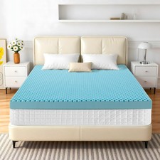 4 Inch Gel Mattress Topper Egg Crate Pressure Relief Bed Topper for College Apt
