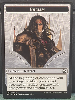 Tezzeret The Schemer Emblem Token 004/004 Aether Revolt Card Game Near Mint