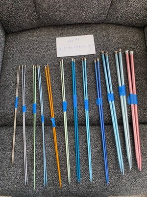 Set #1 Aluminum Knitting Needles Total of 12 Graduated sizes