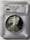 1989-S ICG Black Label Proof 70 DCAM American Silver Eagle