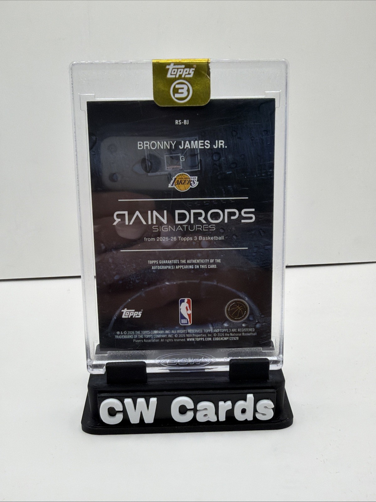 Bronny James 2026 Topps 3 Rain Drops Signatures Auto /49 view 2