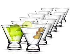 Martini Glasses Set of 12, Stemless Martini Cocktail Glasses for Margarita, M...