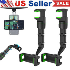 360 Car Rearview Mirror Rotation Adjustable Phone Holder Mount Multifunction LOT