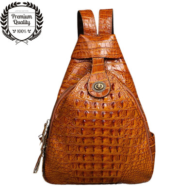 Backpack Shoulder Bag Chest Travel GENUINE LEATHER Pockets Casual Daily Handbag
