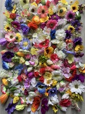 100x Artificial Small Flower Heads Joblot Mix Floral Craft Flowers Multicoloured