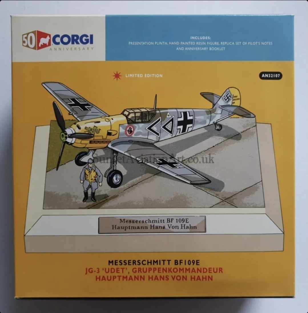 Corgi Aviation Messerschmitt BF 109E Hauptmann Hans Von Hahn AN32107